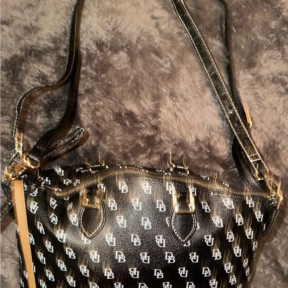 Dooney & Bourke Black and White Monogram Shoulder Bag - Picture 15 of 16